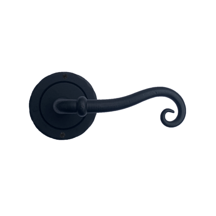 Iron Art Dummy Right Hand Scroll Lever with Round Rose